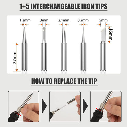 Soldering Iron, 60W 110V Adjustable Temperature Soldering Iron Pen, Portable Welding Tool, Fast Heating, for Electronic Repair, Jewelry, DIY