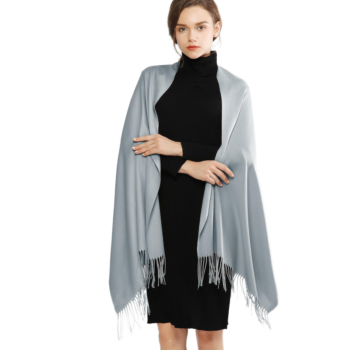 RIIQIICHY Women's Fringe Shawl Wrap Pashmina Scarf for Wedding Evening
