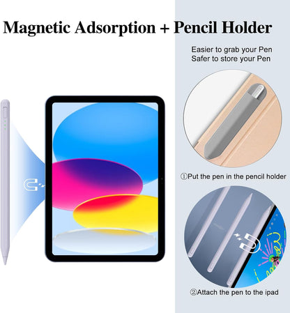 Stylus Pen for iPad11&10thGen,14Mins Faster Charge, with Pencil Holder,Palm Rejection, Tilt Sensitivity, for iPad Air11&13-inch(M3/M2), iPad Pro 11&13-inch (M4),iPad 6-11th,iPad Pro 11/12.9 inch