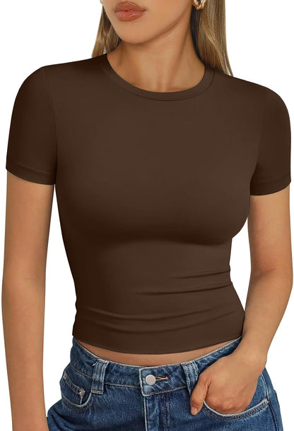 Trendy Queen Womens Short Sleeve T Shirt Basic Summer Top