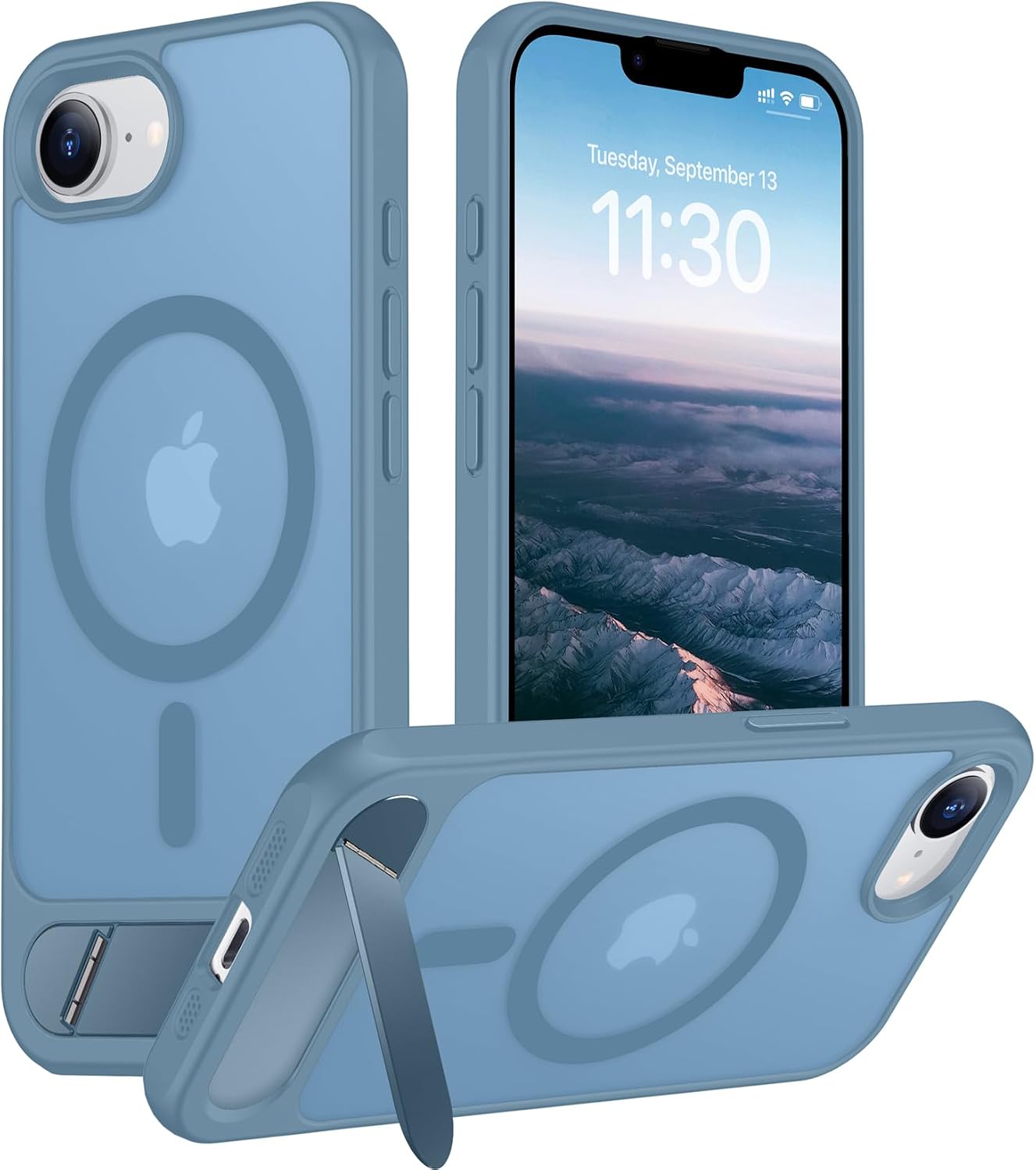 Magnetic Compatible with iPhone 14 Pro Max Case, [Built-in Invisible Kickstand][Compatible with MagSafe] [Military Grade Shockproof] Slim Translucent Matte Phone Case for iPhone 14 Pro Max 6.7"