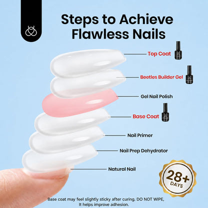 Beetles 2 Pcs 15ml No Wipe Gel Top Coat and Base Coat Set