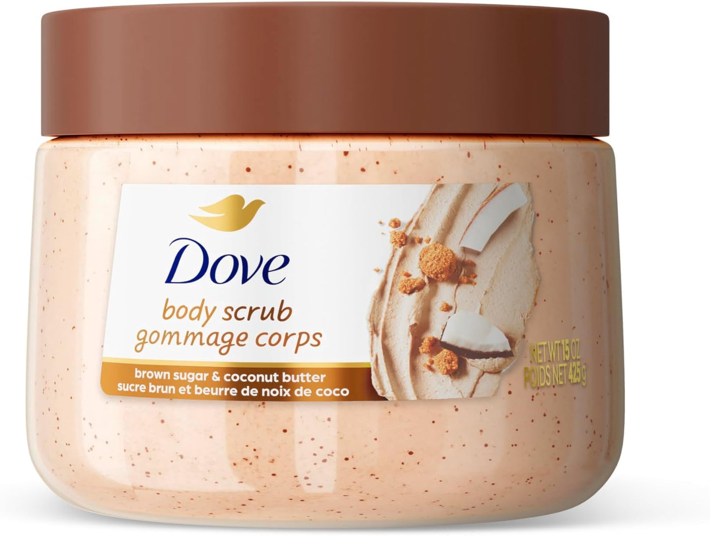 Dove Scrub Macadamia Rice Milk Body Scrub Exfoliates and Deeply 15 oz