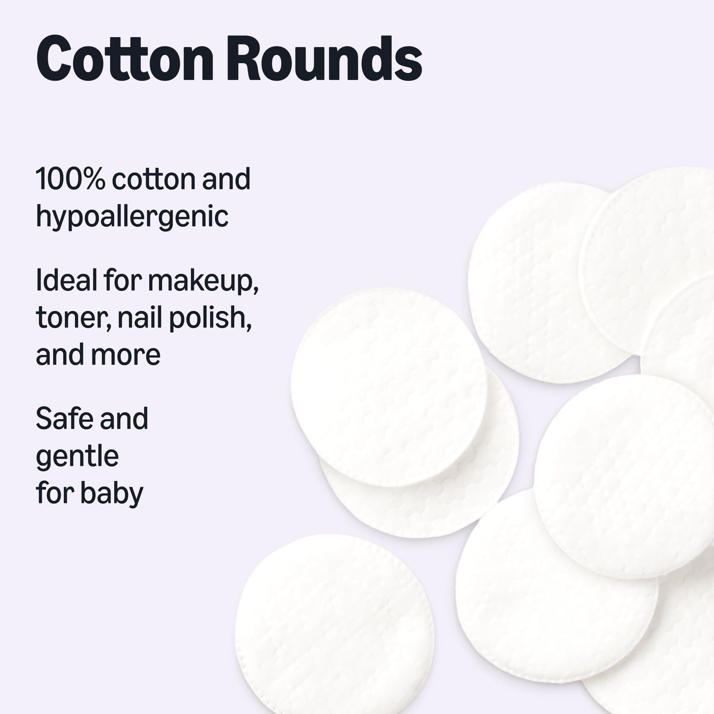 Amazon Basics Hypoallergenic Cotton Rounds for Makeup Removal and Skincare, 100 Count, 1 Pack