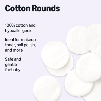 Amazon Basics Hypoallergenic Cotton Rounds for Makeup Removal and Skincare, 100 Count, 1 Pack