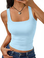 Trendy Queen Women's Double Lined Square Neck Tank Top