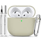 Ljusmicker for AirPods 4 Case 2024 with Cleaner Kit,Milk Tea