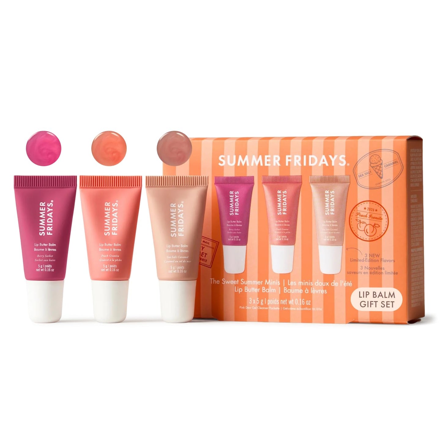 Summer Fridays Lip Butter Balm - Moisturizing Lip Gloss for Instant Shine + Sheer Color - With Nourishing Shea Butter - Everyday Makeup + Skin Care Summer Essentials - Vegan - Pink Sugar (.5 Oz)