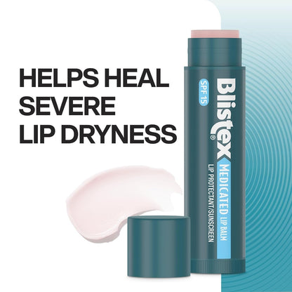 Blistex Medicated Lip Balm SPF 15, 24 Hr Moisture, 0.15 oz, 3 Count