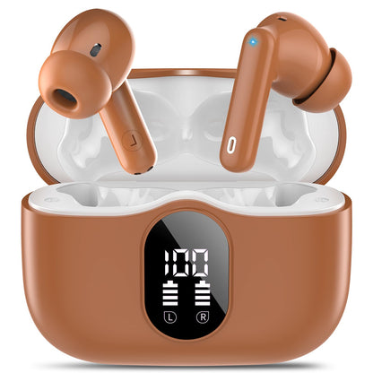 Wireless Earbuds, Bluetooth 5.4 Headphones Bass Stereo/Clear Calls, Black