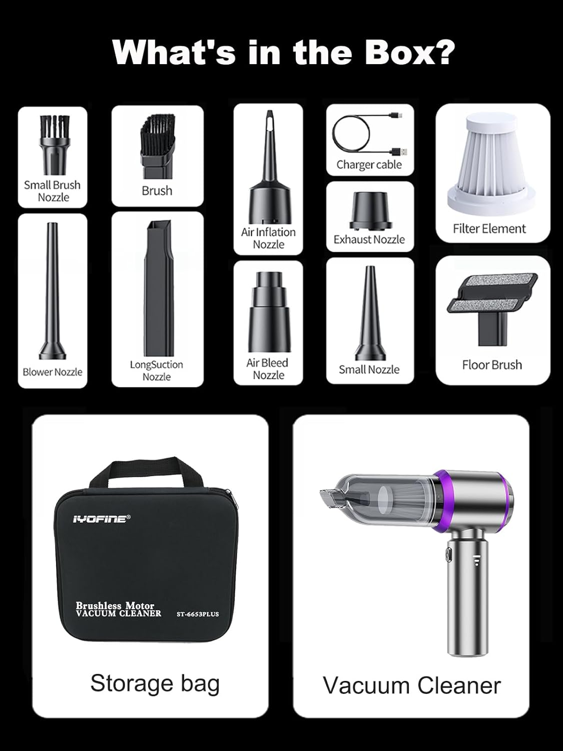 Car Vacuum Cleaner, Cordless Handheld Mini Strong Air Duster Blower