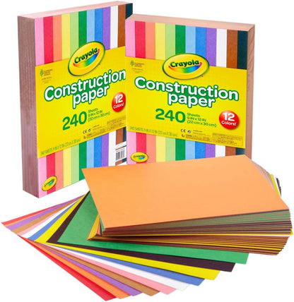 Crayola Construction Paper Bulk Pack (480 Sheets) – 10 Assorted Colors, 9x12, Teacher School Supplies & Classroom Must Haves, Card Making Craft Supplies, Art Paper | 9x12 Construction Paper, Teacher School Supplies & Classroom Must Haves, Card Making Craf