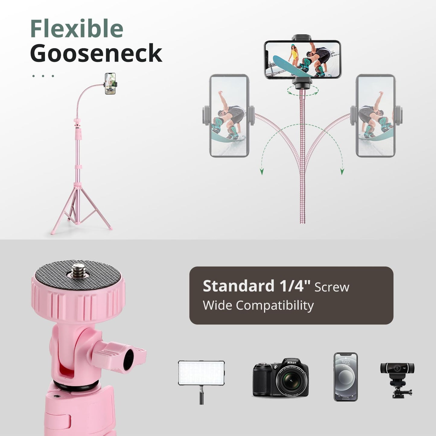SENSYNE 72" Phone Tripod, Extendable Cell Phone Tripod Stand, Selfie Stick with Wireless Remote and Phone Holder, Compatible with iPhone Android Phone, Camera