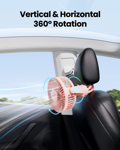 Gaiatop Mini Portable Stroller Fan, Small Clip on Fan 3 Speed Rechargeable