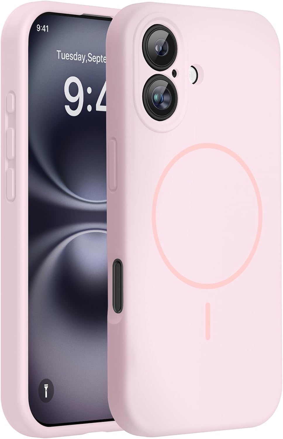 Miracase Magnetic for iPhone 16 Pro Case, Silicone, Black