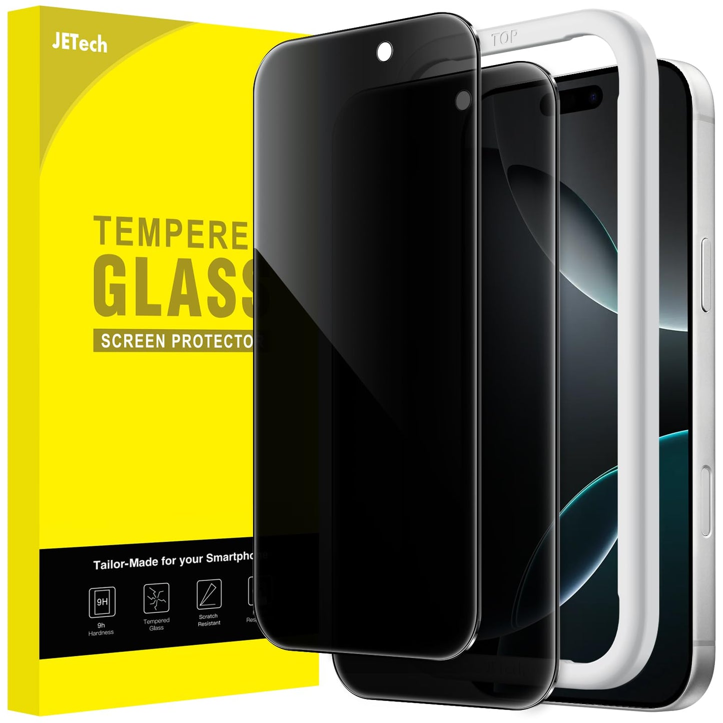 JETech Privacy Screen Protector for iPhone 17 Pro Max, 2-Pack