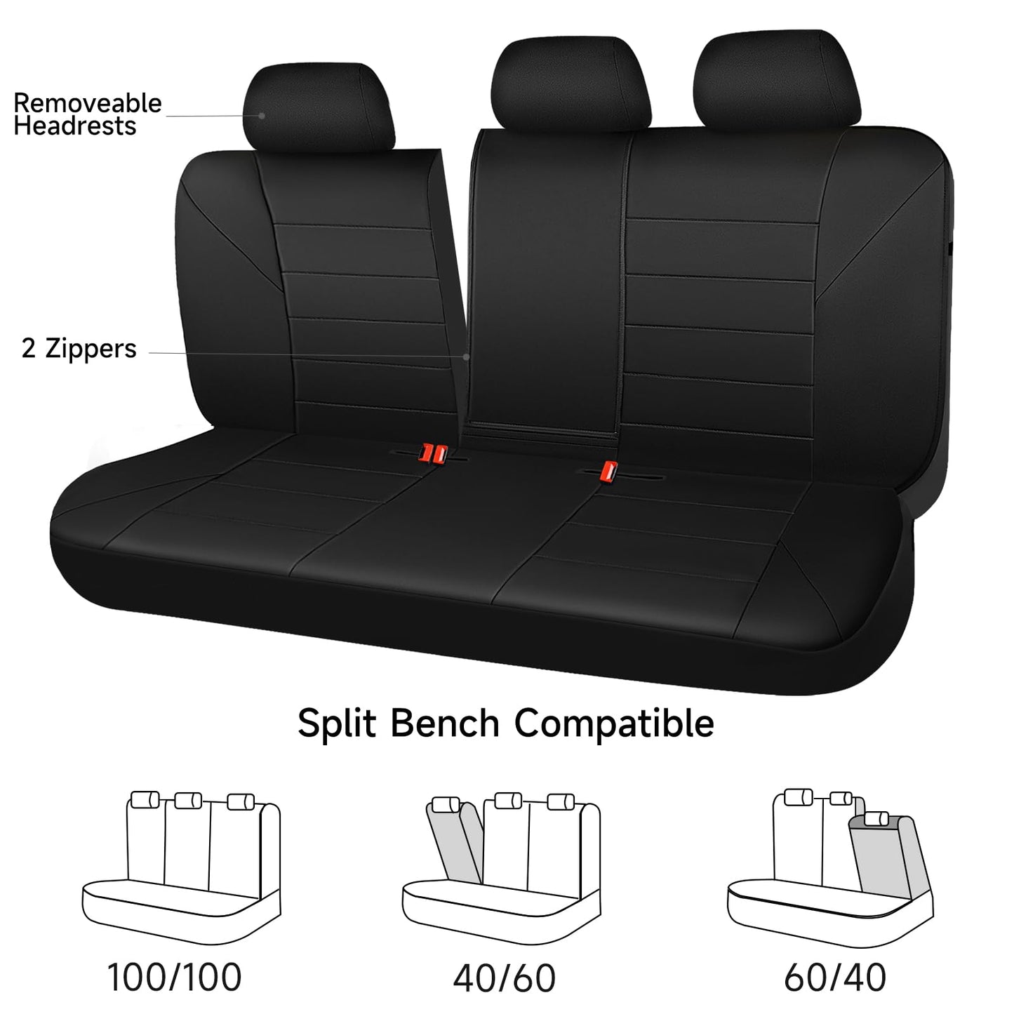 CAR PASS Waterproof Car Seat Covers Front Seats Only with 5mm Composite EVA, Neoprene Car Seat Cover with Separate Headrest Cover, Quick Setup Universal Fit for Car SUV Trucks,Airbag Compatible（Gray