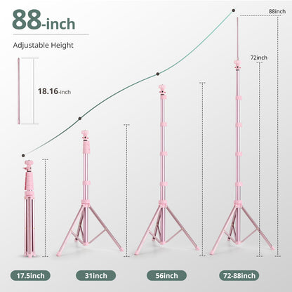 SENSYNE 72" Phone Tripod, Extendable Cell Phone Tripod Stand, Selfie Stick with Wireless Remote and Phone Holder, Compatible with iPhone Android Phone, Camera