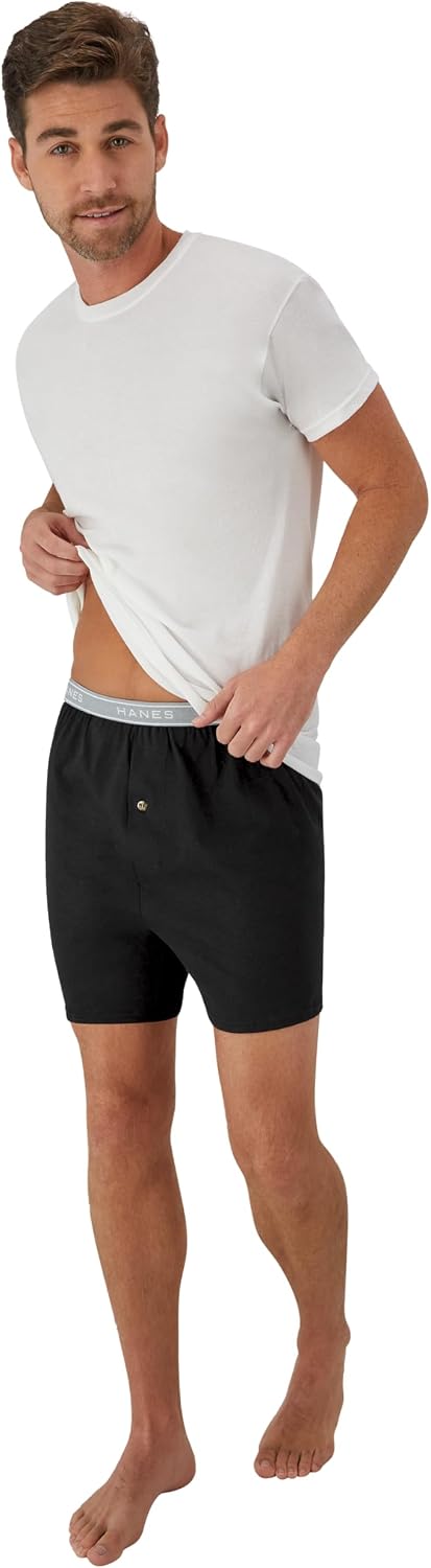 Hanes mens Underwear Boxers Pack, Cool and Breathable Cotton Underwear, Exposed and Comfortflex Waistbands, Multi-pack