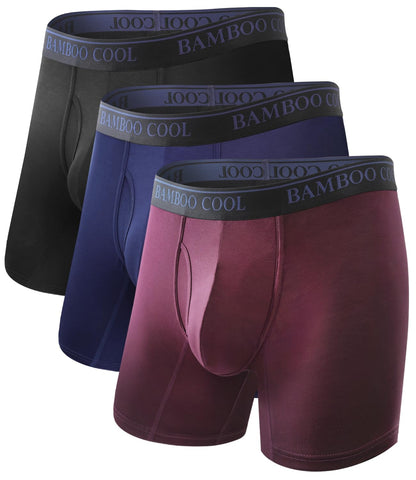 BAMBOO COOL Men's Boxer Briefs Ultra Breathable Underwear Multipack