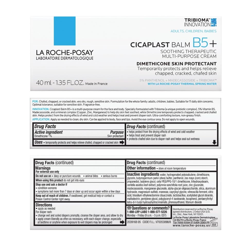 La Roche-Posay Cicaplast Balm B5, Barrier Repair Cream for Dry Skin