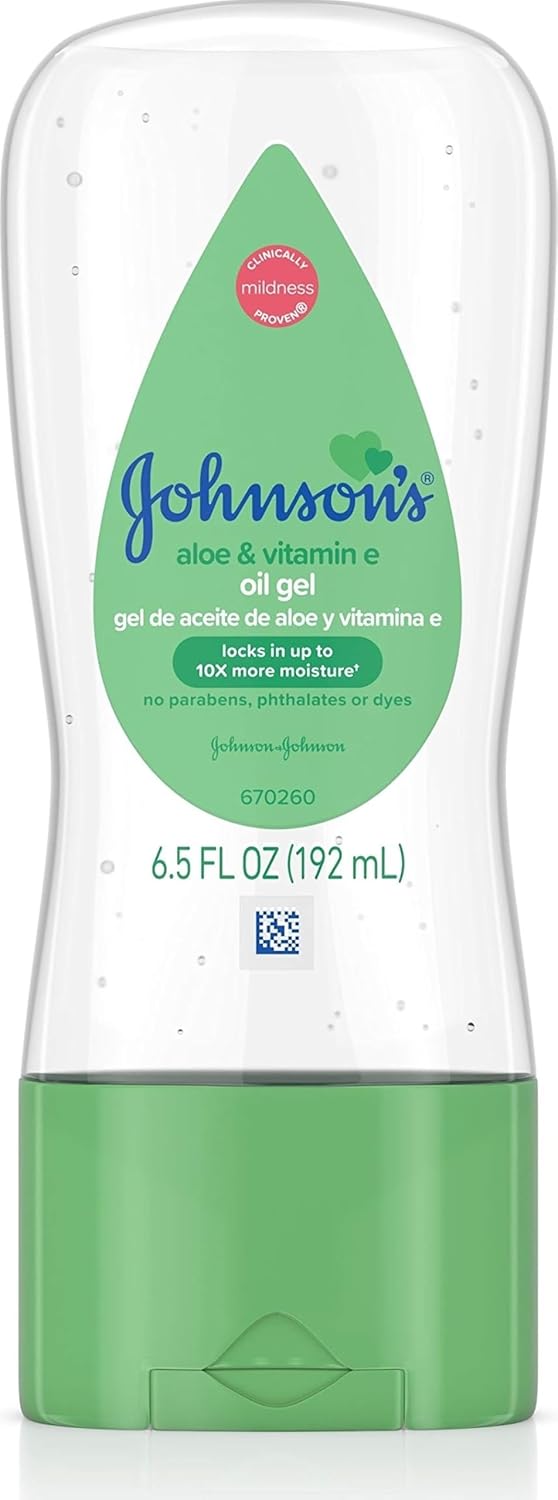 Johnson's Baby Oil Gel, Aloe Vera & Vitamin E, 6.5 fl oz