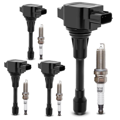 UF667 Ignition Coil & ILZFR6D11 Double Iridium Spark Plug for BMW 2.5-6.0L