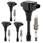 UF667 Ignition Coil & ILZFR6D11 Double Iridium Spark Plug for BMW 2.5-6.0L