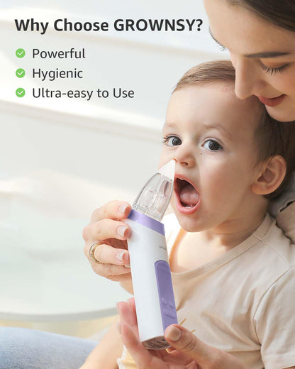 GROWNSY Nasal Aspirator for Baby, Electric Nose Sucker, Powerful Suction
