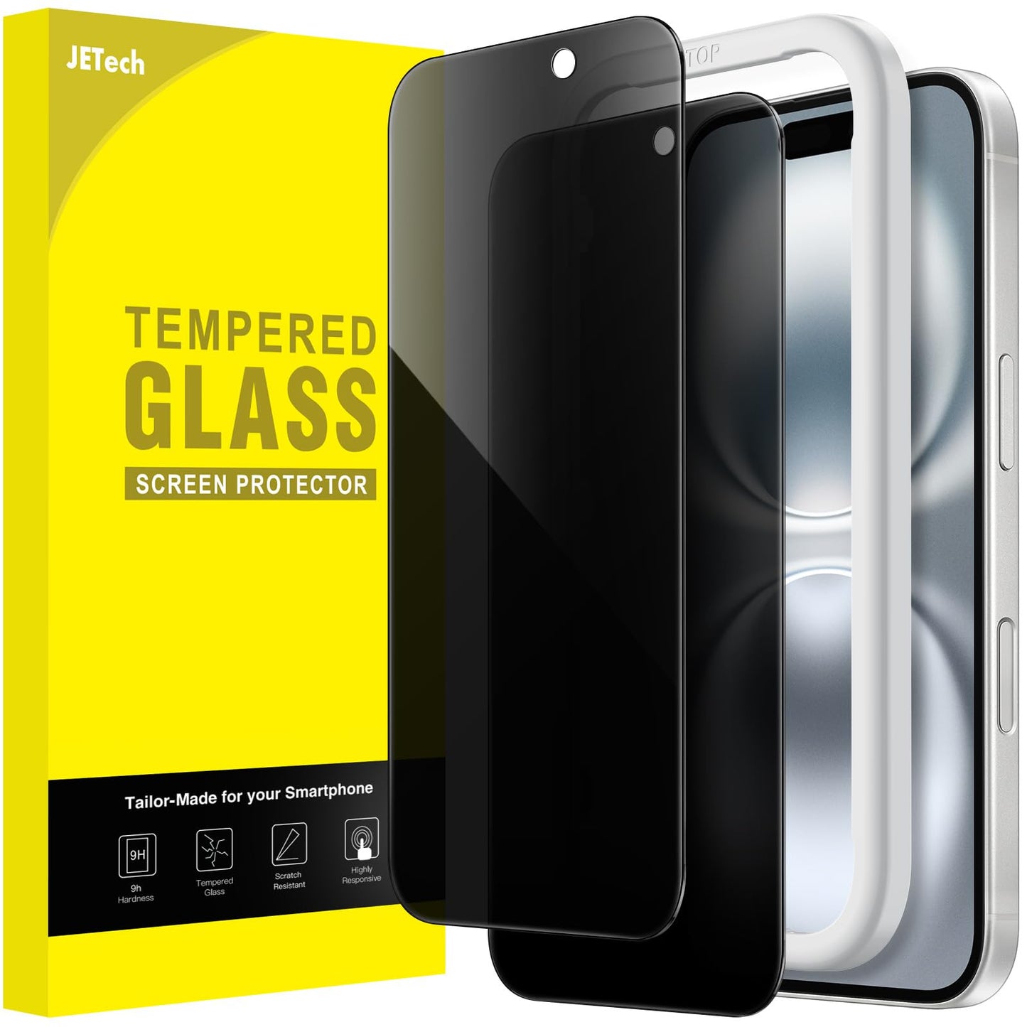 JETech Privacy Screen Protector for iPhone 17 Pro Max, 2-Pack