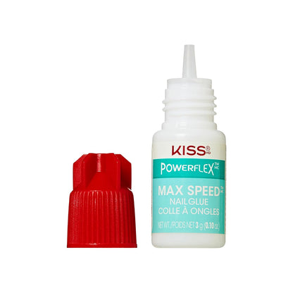 Kiss PowerFlex Maximum Speed Nail Glue - Fast Drying Adhesive for Glue-On Nails & Repairs with Nozzle Tip Applicator, Ideal for Tips & Wraps, Net Wt. 0.10 oz (3g)
