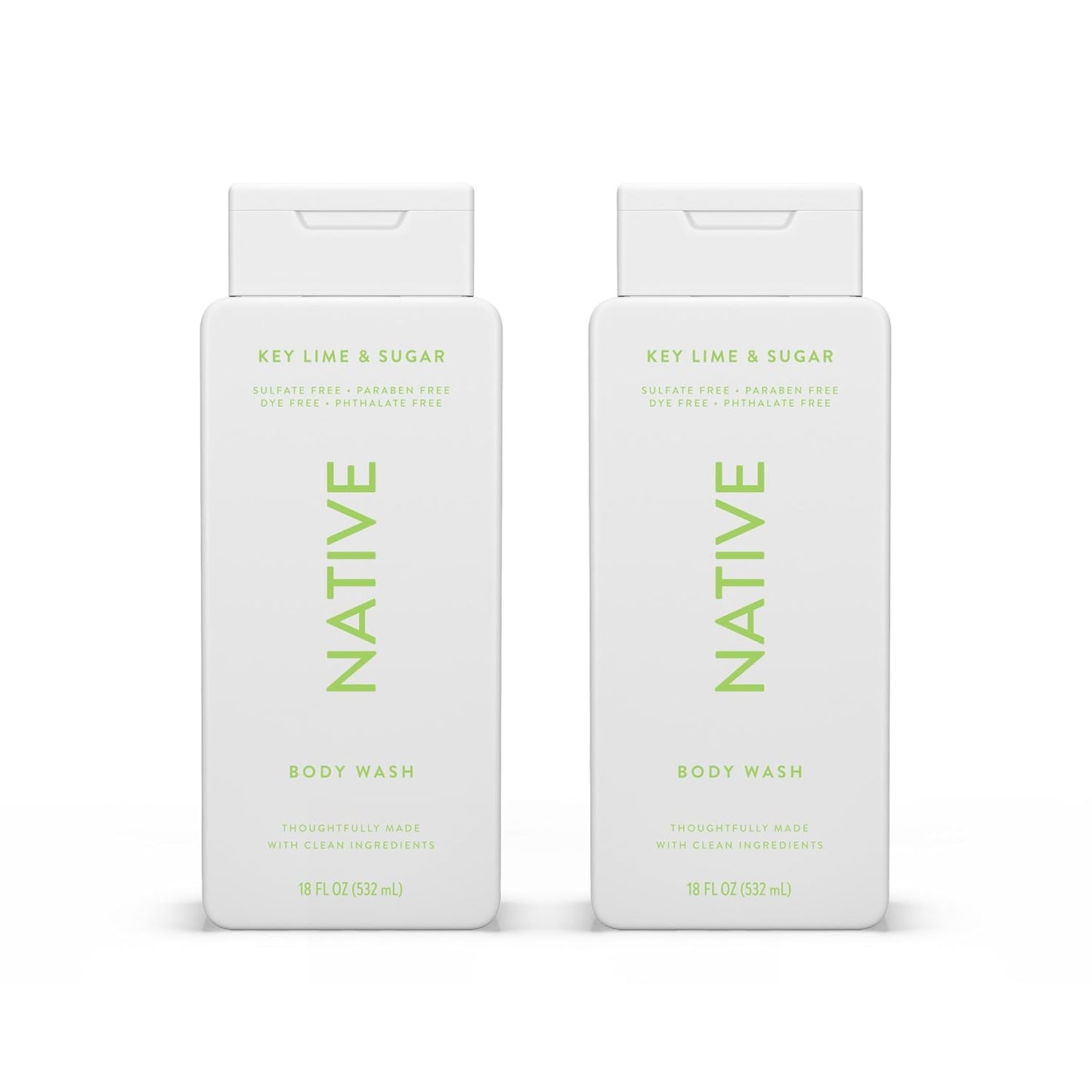Native Clean Body Wash, Gentle & pH-balanced for Sensitive Skin, 24-Hr Freshness for Women & Men, Vegan & Cruelty-Free, Free of Sulfates, Parabens & Phthalates, Cashmere & Rain, 18 fl oz