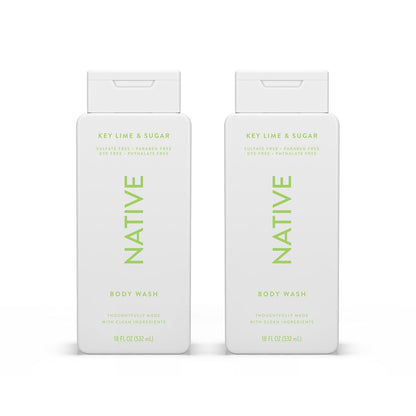 Native Clean Body Wash, Gentle & pH-balanced for Sensitive Skin, 24-Hr Freshness for Women & Men, Vegan & Cruelty-Free, Free of Sulfates, Parabens & Phthalates, Cashmere & Rain, 18 fl oz