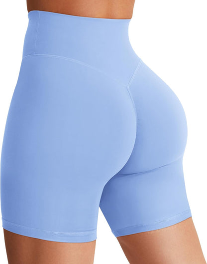 YEOREO SoftHue Women's Biker Shorts Workout Hidden Scrunch Gym Shorts