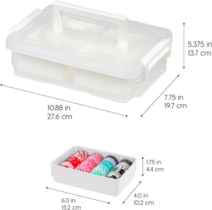 IRIS USA Storage Bins with Lids |Made in USA| 5 Qt - (6-Pack) - Clear
