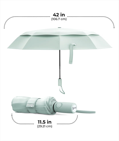 Windproof Travel Umbrella - Compact & Withstands Winds up to 100MPH, Strongest Premium Auto Folding Umbrella for Rain and Sun - Durable, Light & Portable for Women & Men, Fits Backpack & Cars