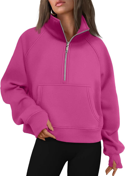 AUTOMET Womens Sweatshirts Half Zip Fleece Pullover Fall Outfits