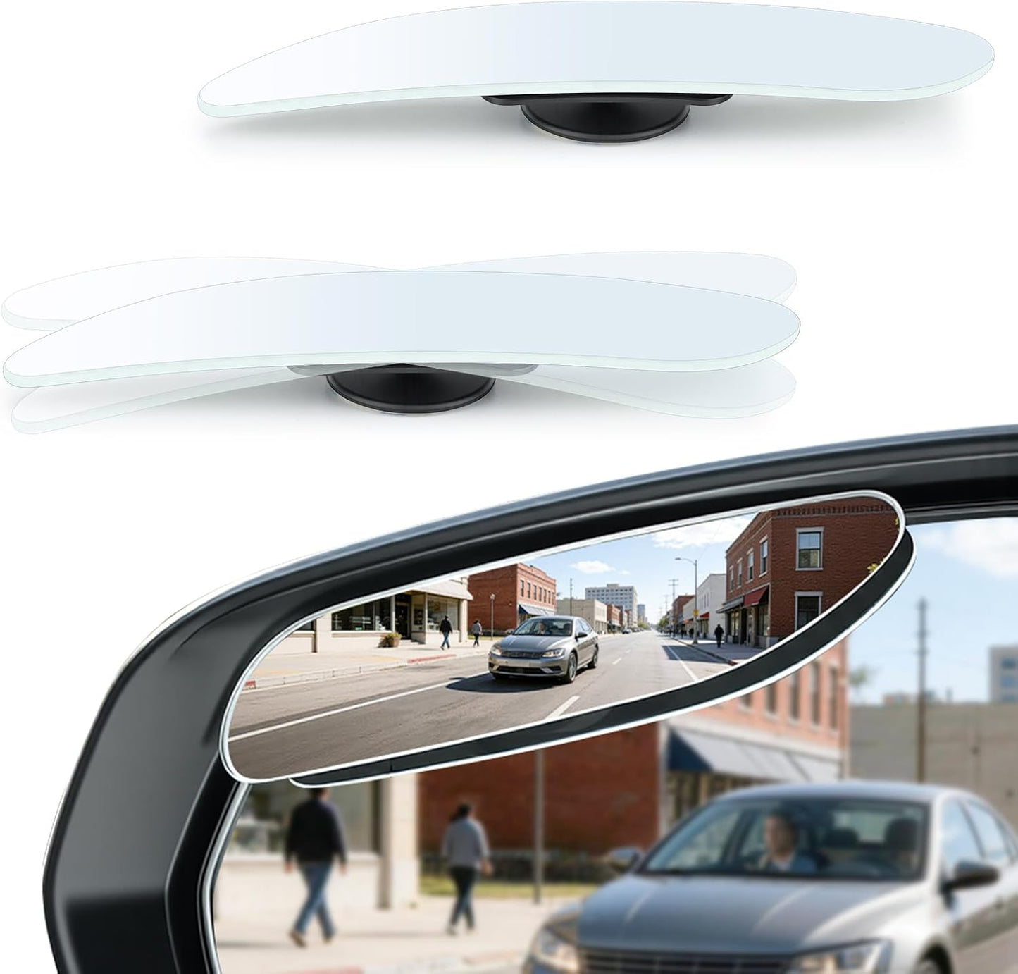 LivTee Blind Spot Car Mirror, HD Glass Frameless Convex Side Mirror Blindspot, Wide Angle Rear View Mirrors for SUVs, Trucks and RVs - Car Accessories