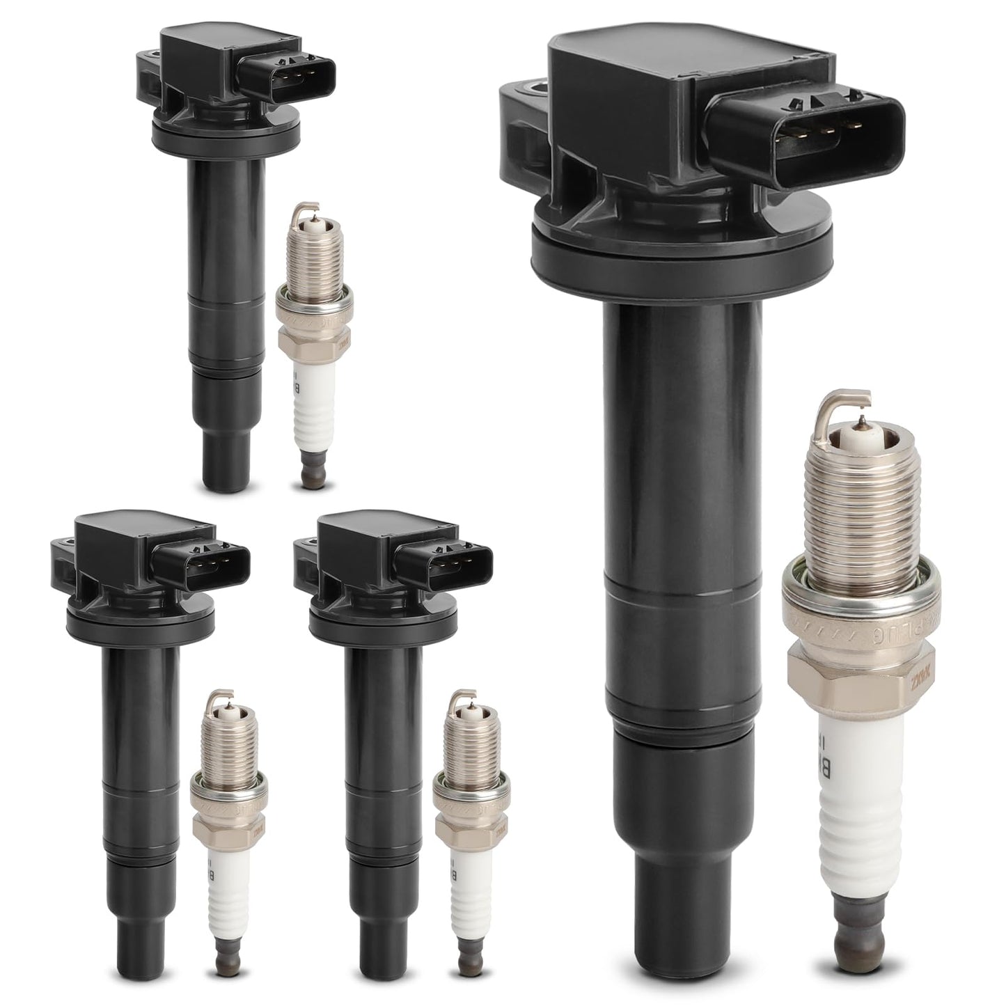 UF667 Ignition Coil & ILZFR6D11 Double Iridium Spark Plug for BMW 2.5-6.0L