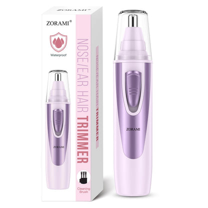 Ear and Nose Hair Trimmer Clipper - 2026 Professional Painless Eyebrow & Facial Hair Trimmer for Men Women,Battery-Operated Trimmer with IPX7 Waterproof,Dual Edge Blades for Easy Cleansing Black