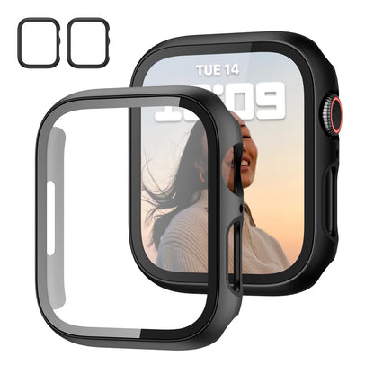 JZK Screen Protector Case for Apple Watch Series 11/10 42mm,Purple+Clear