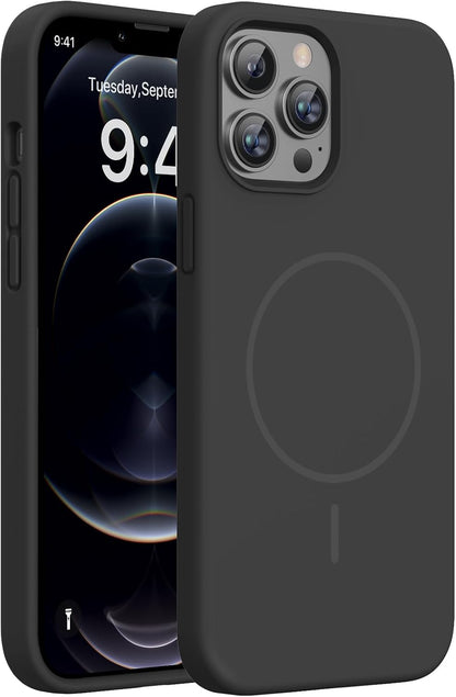 Miracase Magnetic for iPhone 16 Pro Case, Silicone, Black