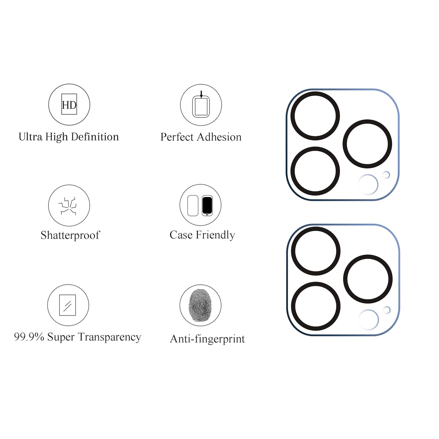 Ailun 3 Pack Camera Lens Protector for iPhone 17 Pro Max, Tempered Glass