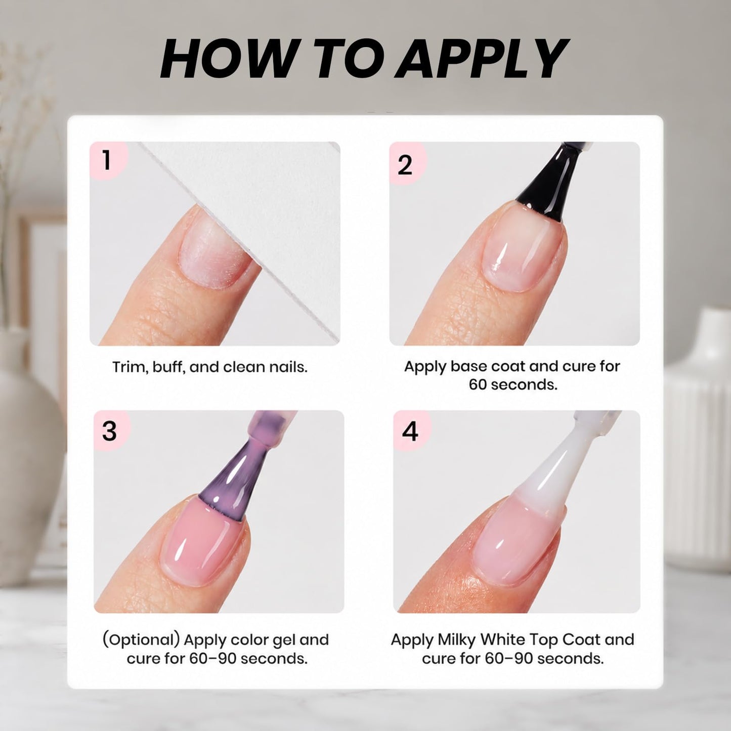 Beetles 2 Pcs 15ml No Wipe Gel Top Coat and Base Coat Set
