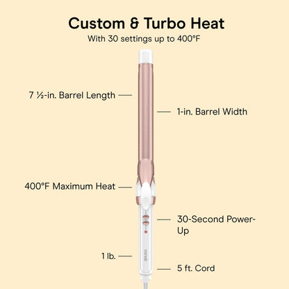 Conair Curling Iron, Double Ceramic, 1" Barrel, White/Rose Gold