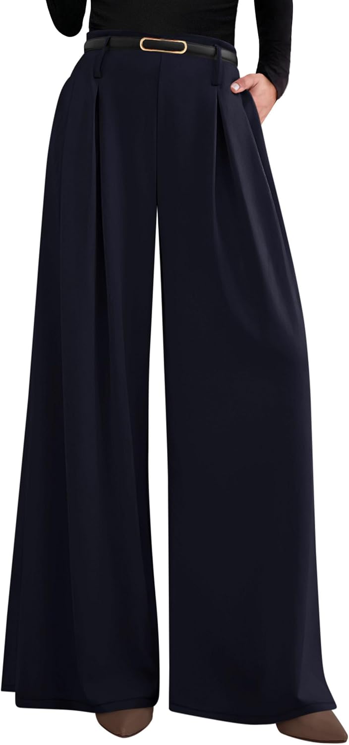 PRETTYGARDEN Womens Wide Leg Dress Pants Flowy Trousers