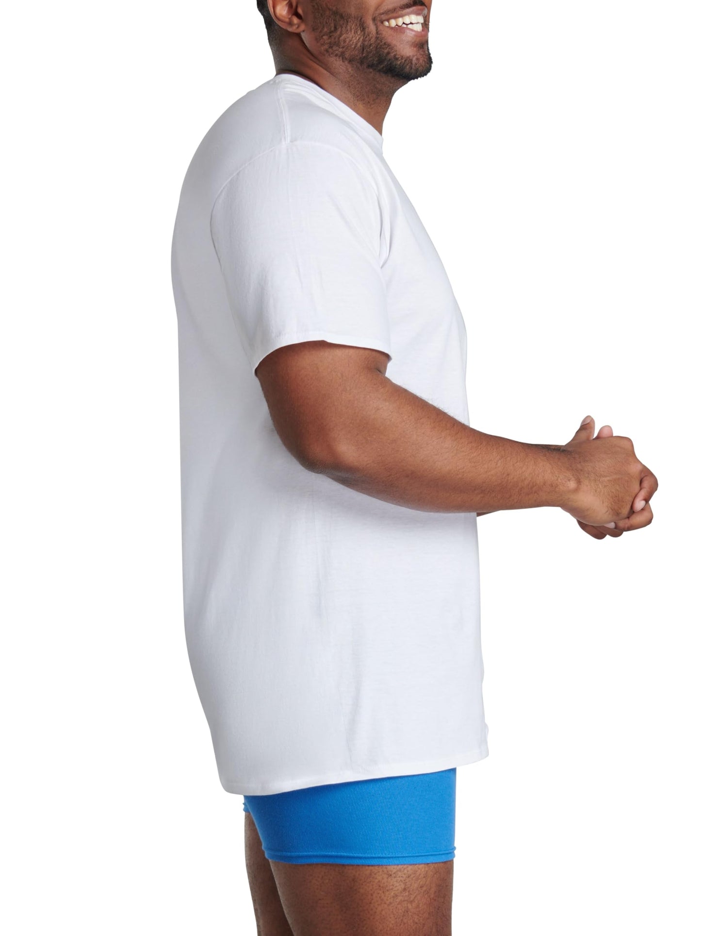 Fruit of The Loom Men's Crew Tee Undershirts, Moisture Wicking & Tag Free, Also Available in Big & Tall
