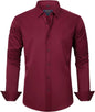 J.VER Men's Dress Shirts Solid Long Sleeve Stretch Wrinkle-Free Formal Shirt Business Casual Button Down Shirts