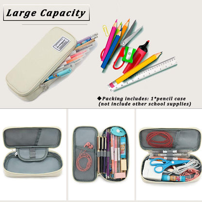 FUXINGYAO Pencil Case, Multi- Slot Pencil Pouch, Portable Pencil Bag, Pen Case for& Office(Black)