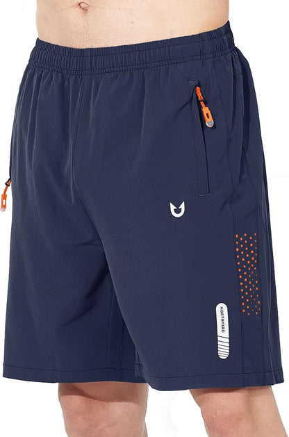 NORTHYARD Men's Athletic Running Shorts Gym Workout 7"/9"/5" Zipper Pockets
